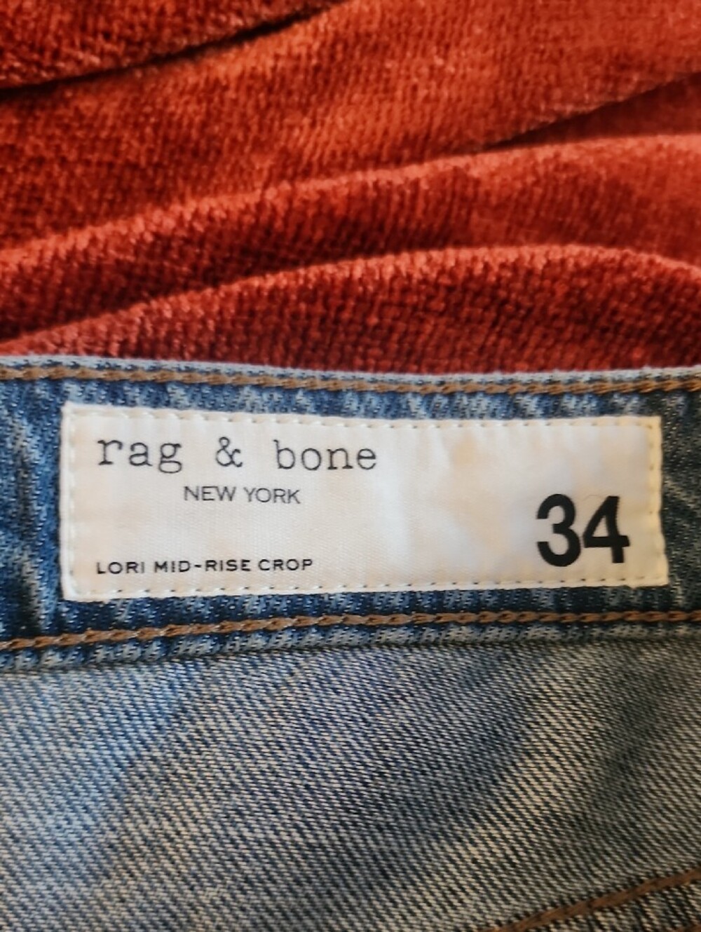 rag & bone Lori Mid Rise Cropped Wide Leg Jeans Light Wash - Picture 8 of 10